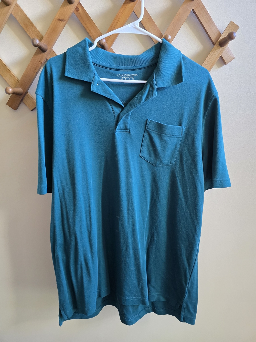 croft & barrow Teal Short-Sleeve Polo with Chest Pocket